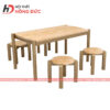 Bàn ghế mầm non gỗ ghép thanh HMN01E