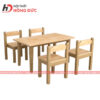 Bàn ghế mầm non gỗ ghép thanh HMN01F