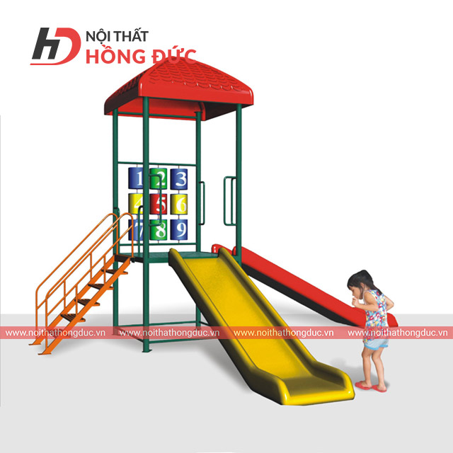 Nhà chòi 2 cầu trượt thẳng HMAY24B Nhà chòi 2 cầu trượt thẳng HMAY24B