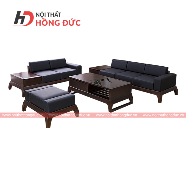 bo-sofa-o-da-mau-oc-cho Sofa gỗ da màu óc chó