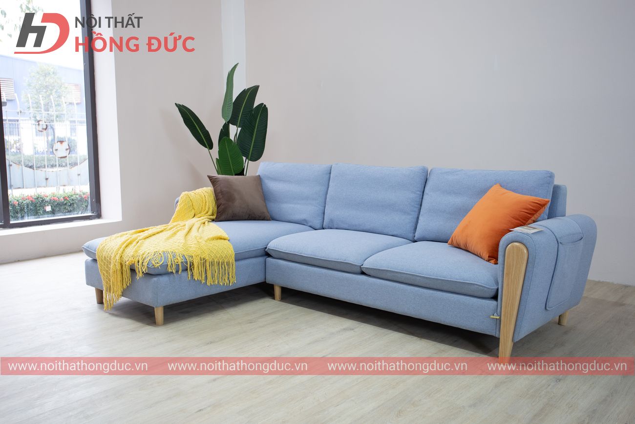 Sofa nỉ văng xanh nhạt