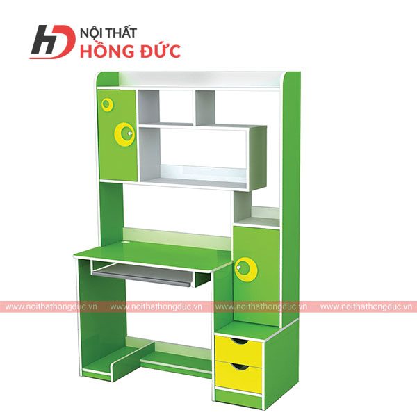 Bàn học giá sách pha màu hbt38f