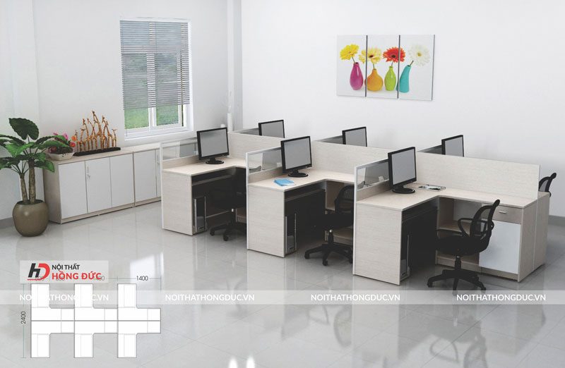 Cụm bàn làm việc 6 chỗ