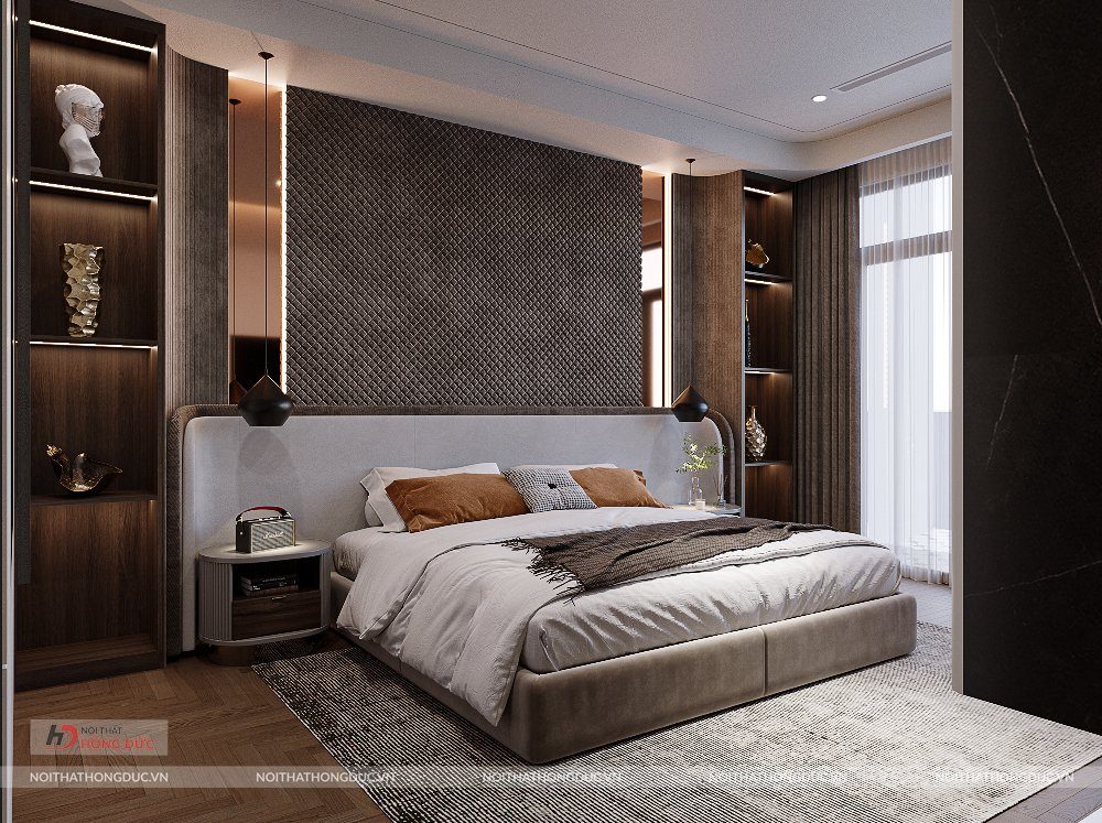 Phòng Ngủ Master Kết Hợp Không Gian Thay Đồ Mở