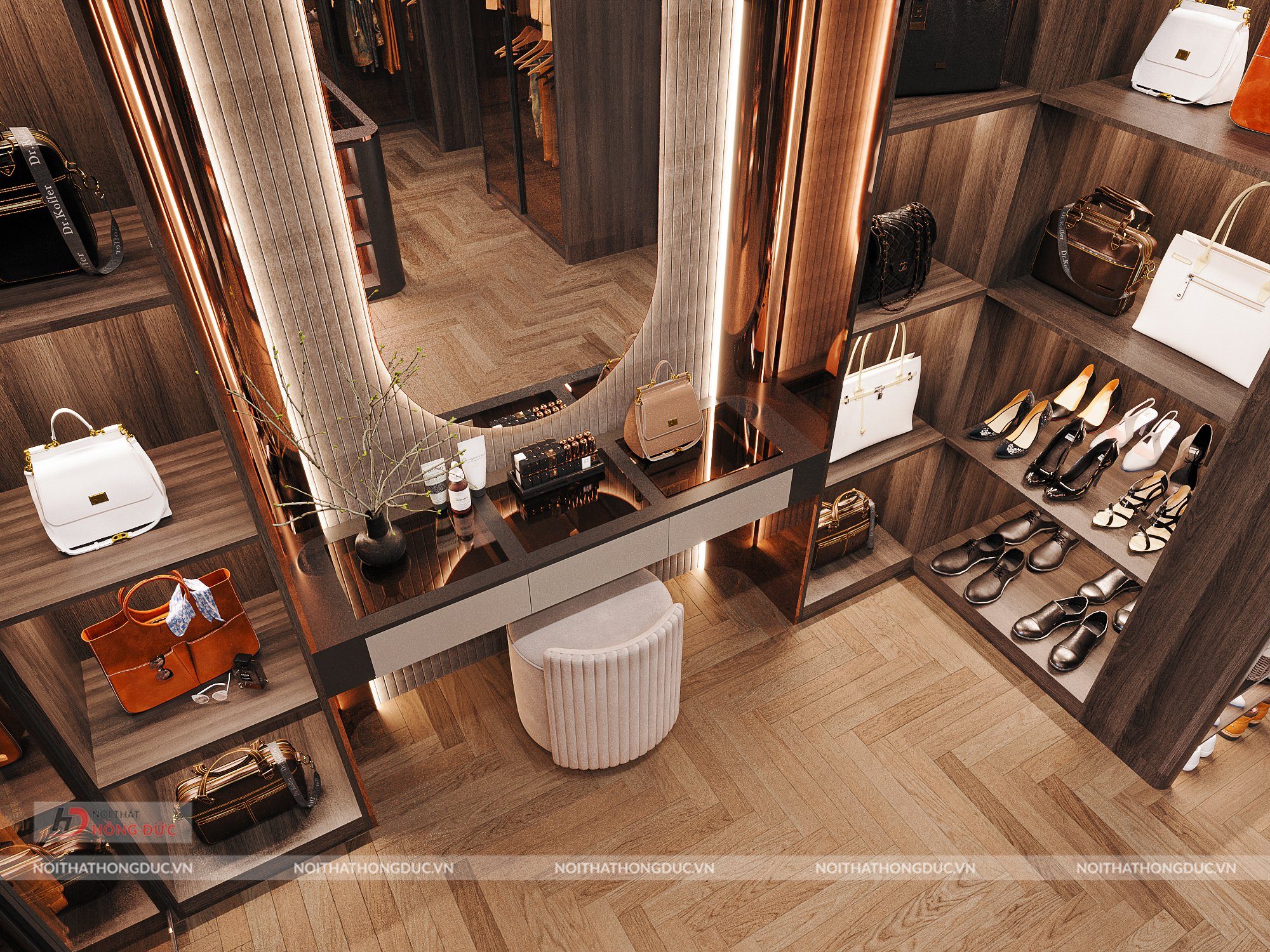 Phòng Ngủ Master Kết Hợp Không Gian Thay Đồ Mở