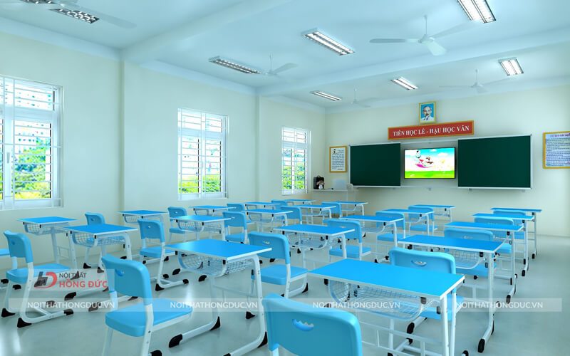 Lắp đặt bảng trượt trong không gian phòng học