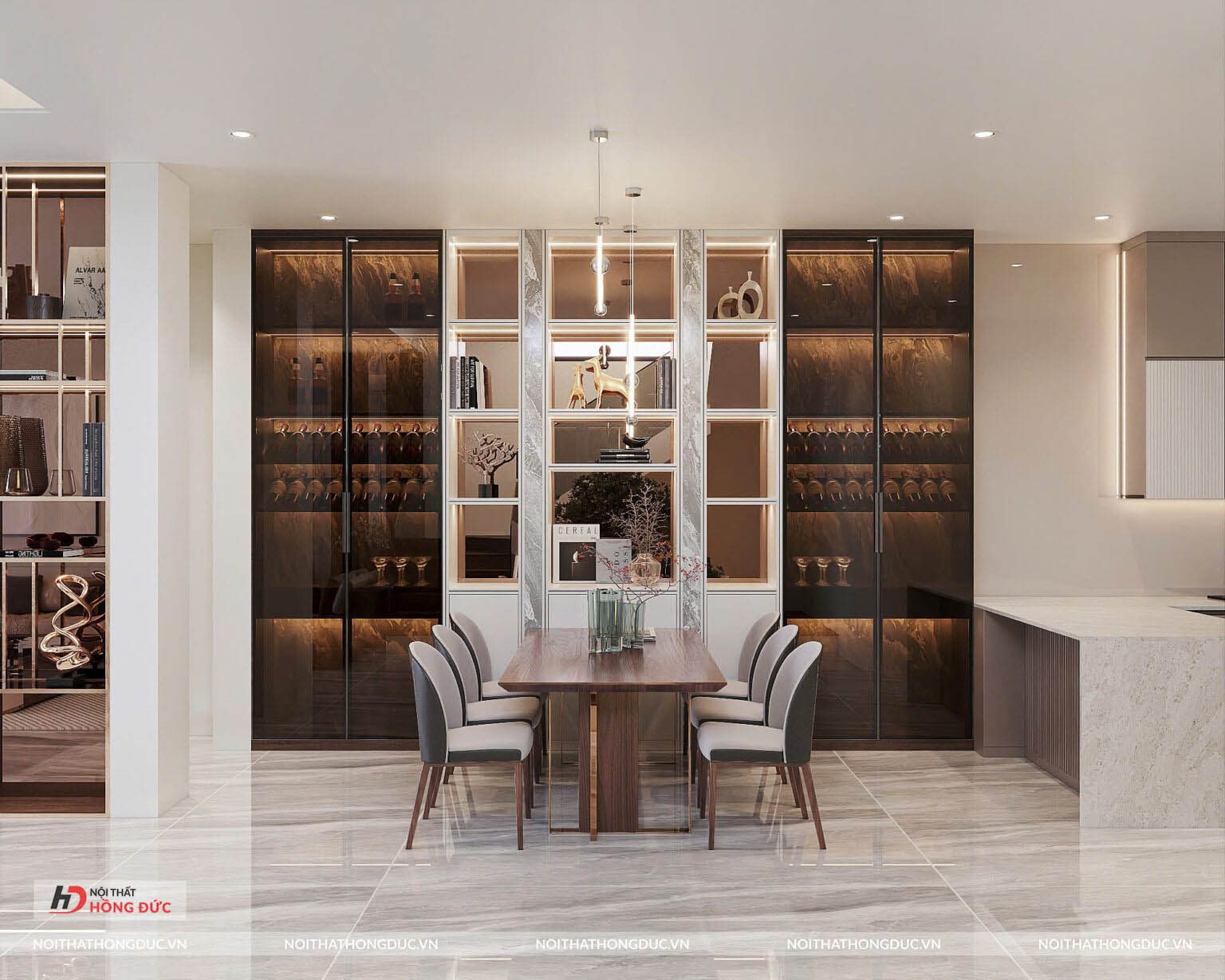 Không Gian Nhà Phố Nghi Sơn Full Gỗ An Cường