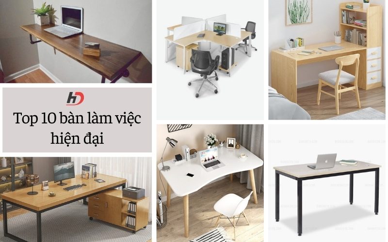 Top 10 mẫu bàn làm việc hiện đại được ưa chuộng