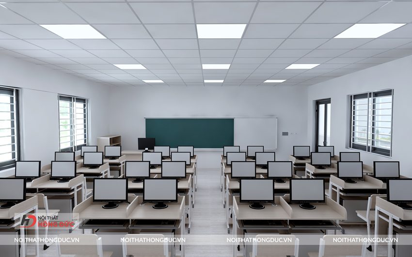 Bố trí bàn máy tính trong phòng tin học