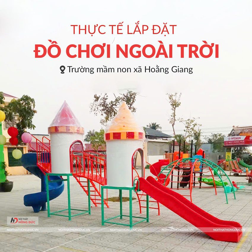 Review thi công thiết bị vận động mầm non tại xã Hoằng Giang - Thanh Hóa