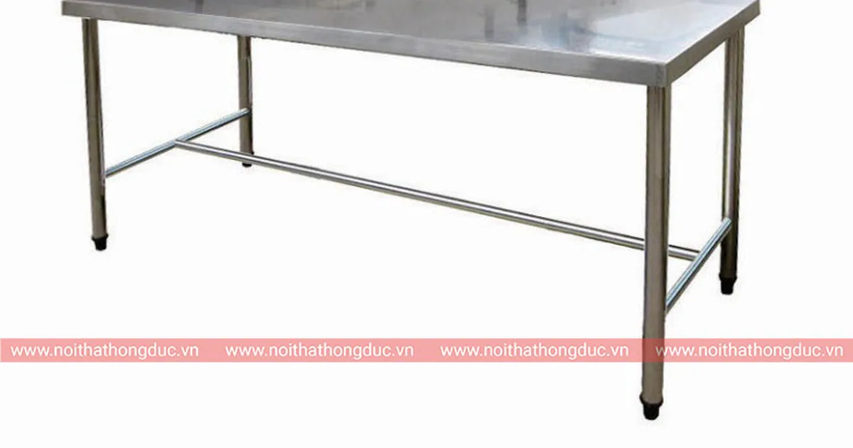 Bàn chia cơm HMN33 mặt inox dùng ở khu chia suất ăn của bếp bán trú