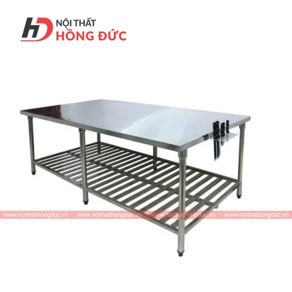 Bàn chia cơm HMN33I toàn inox, khung và mặt cùng chất liệu