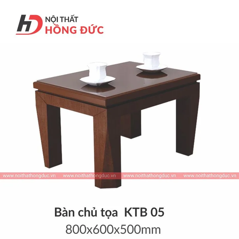 Bàn chủ tọa mã KTB05 gỗ tự nhiên kèm bộ ấm chén tiếp khách