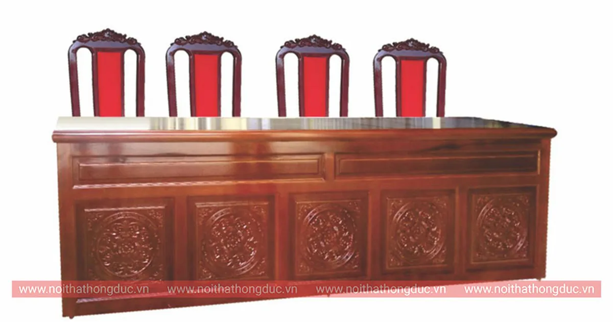 Bàn chủ tọa TNHT01 kèm ghế hội trường gỗ tự nhiên