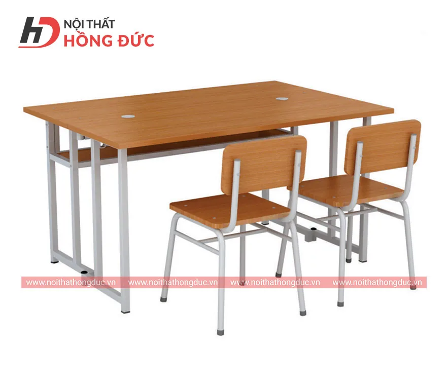 Bàn ghế học sinh tiểu học bán trú rời HBH15M, mặt gỗ khung sắt