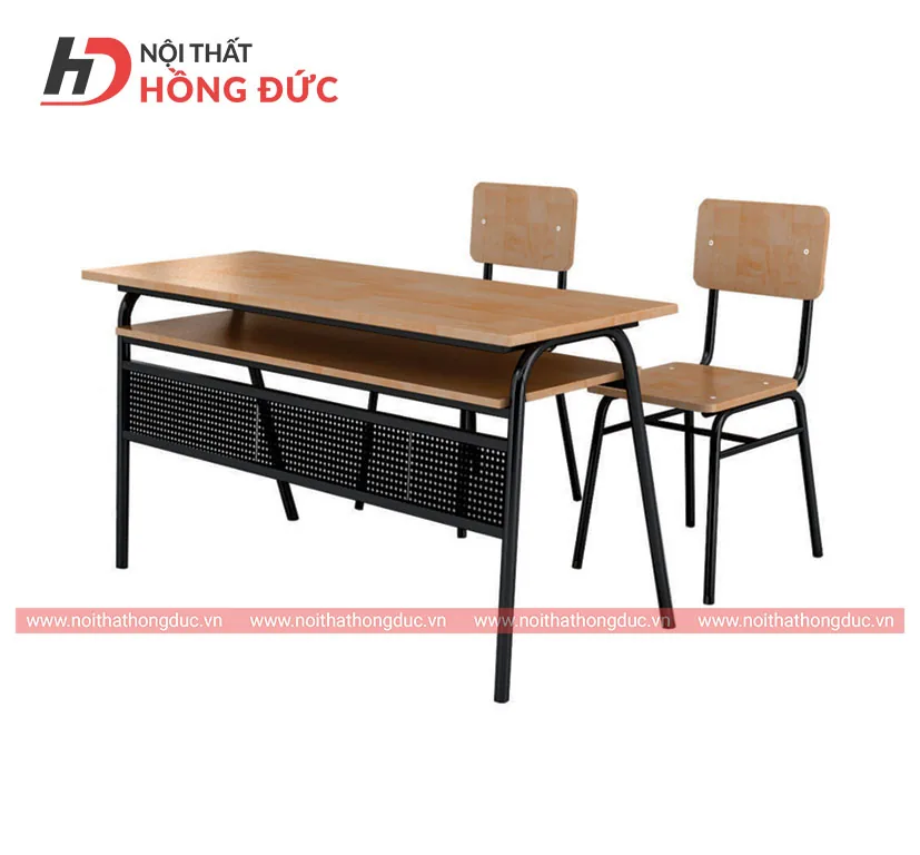 Bàn ghế học sinh TK182, khung sắt sơn tĩnh điện màu đen