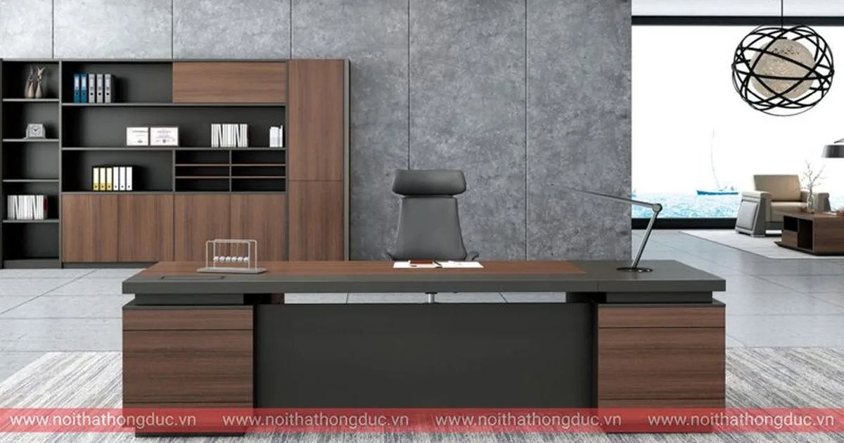 Bàn giám đốc LUX-B05 hình vòng cung chụp góc rộng