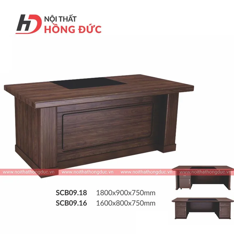 Bàn giám đốc SCB09, hai cỡ 1800 và 1600 mm