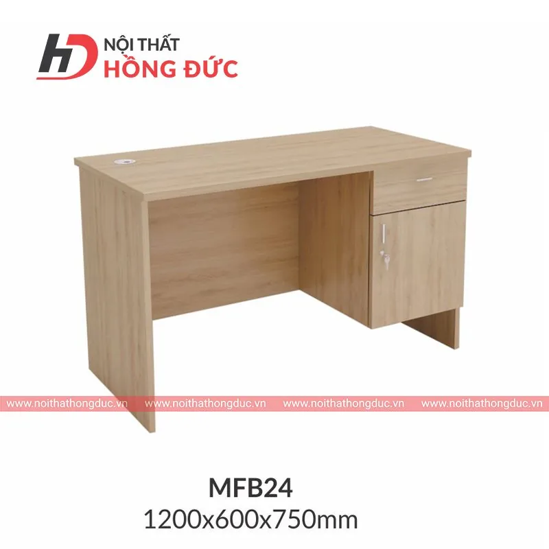 Bàn làm việc MFB24 gỗ công nghiệp nguyên khối đồng bộ màu