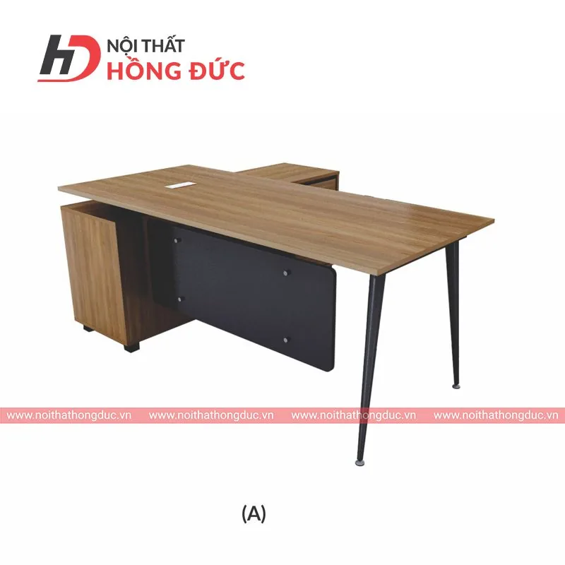 Bàn làm việc MSB04 chữ L, chân sắt, mặt gỗ