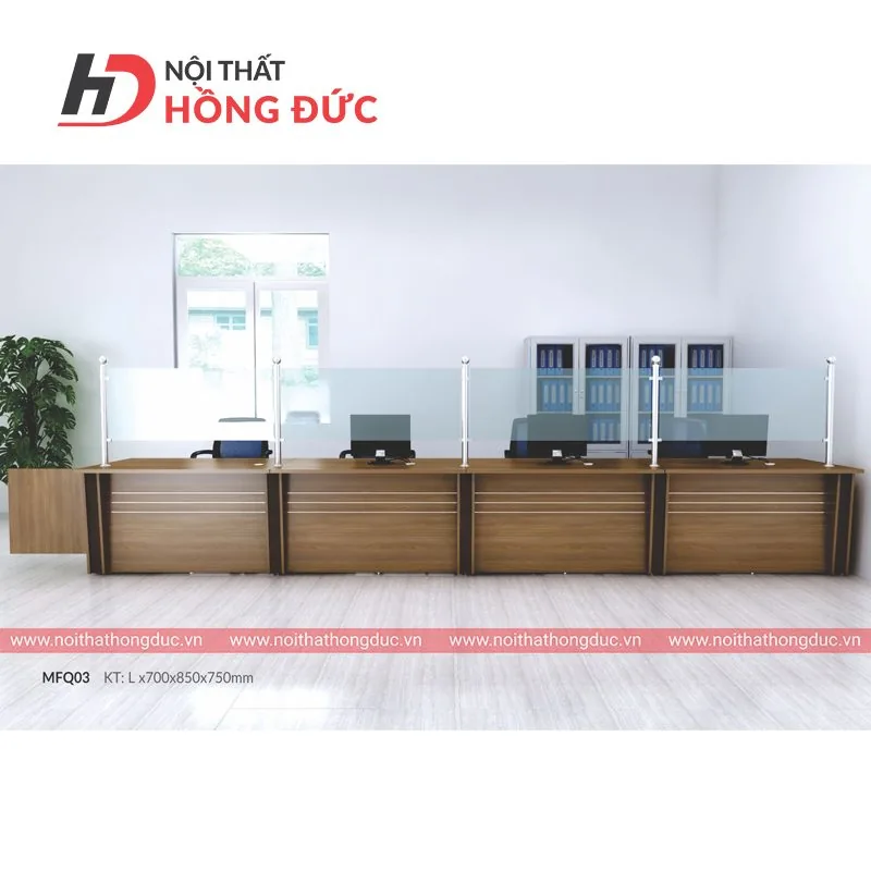 Bàn quầy một cửa MFQ03, mặt trước ốp vật liệu phẳng