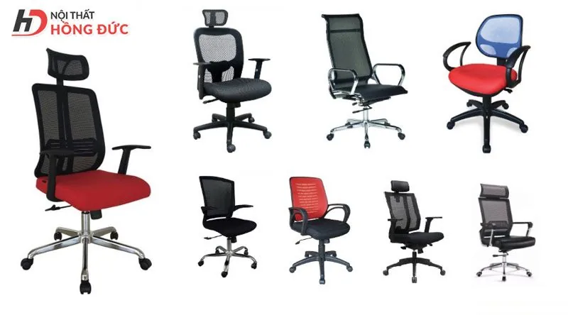 Các mẫu ghế xoay văn phòng có bánh xe và cần nâng hạ, loại cán bộ dùng tại quầy một cửa