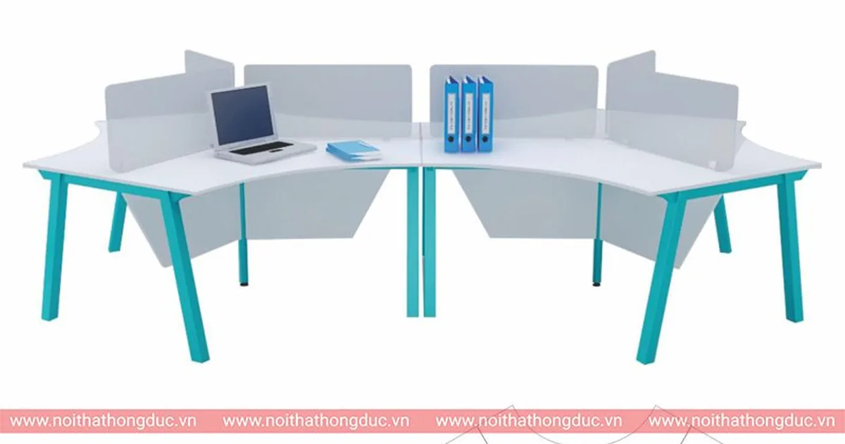 Cụm module bàn làm việc MD08 sắp xếp theo lối đi rõ ràng