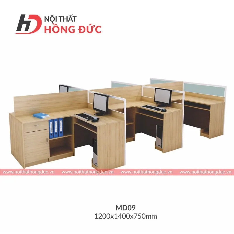 Cụm module bàn làm việc MD09 có vách ngăn cao