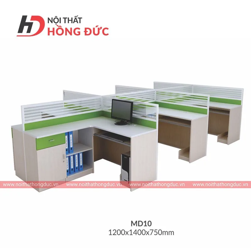 Cụm module bàn làm việc MD10 nhiều chỗ, chụp góc rộng