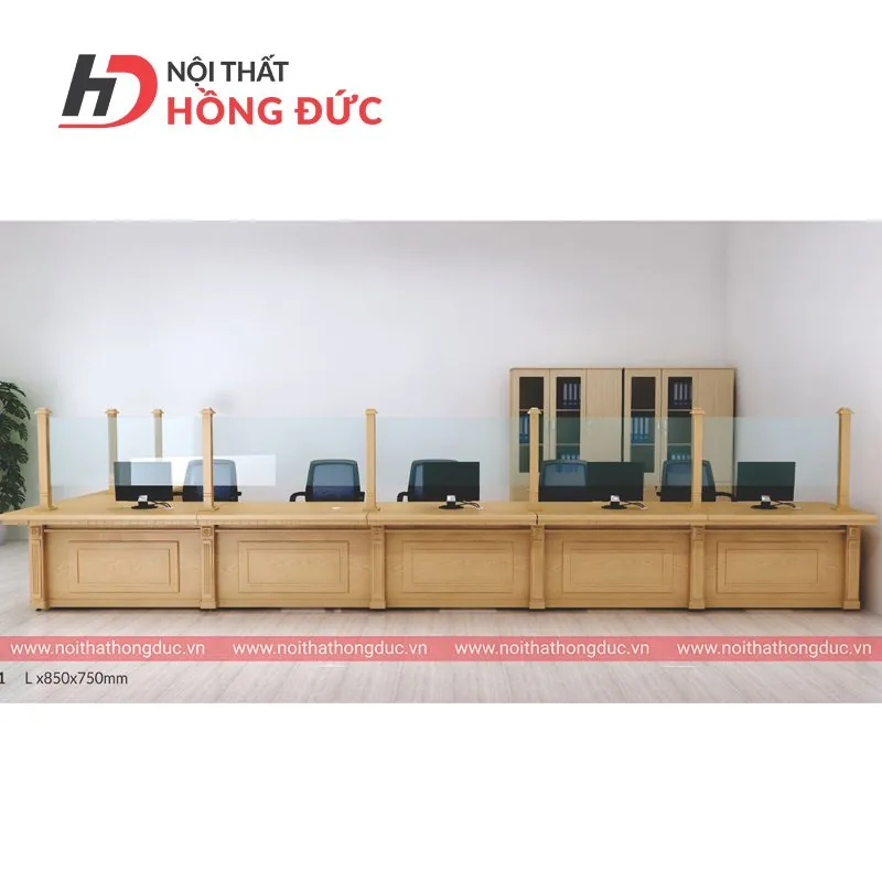 Dãy bàn quầy một cửa TNQ01 lắp hoàn thiện tại cơ quan