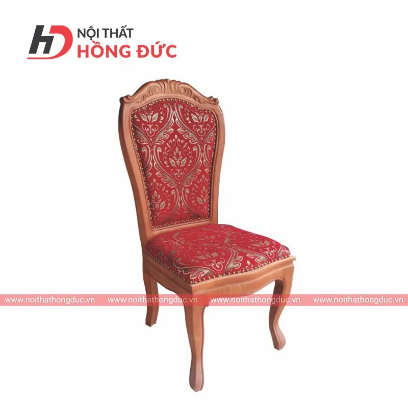 Ghế hội trường GHT05 khung gỗ tự nhiên, mặt và tựa bọc vải hoa văn