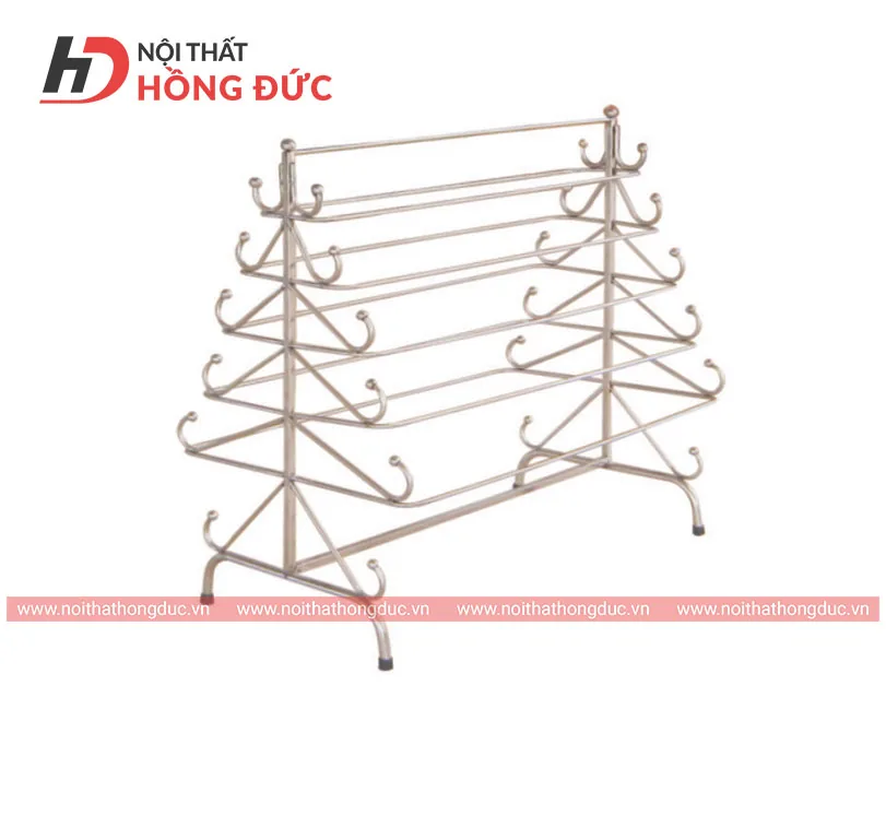 Giá phơi khăn mầm non HMN30I kiểu cây thông, khung inox nhiều tầng