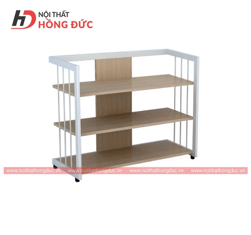 Giá sách một mặt 18C2N khung sắt mặt gỗ