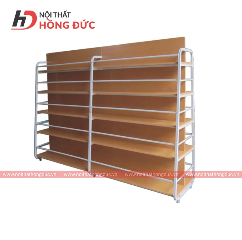 Giá sách thư viện đôi HTV12A, hai mặt xếp sách