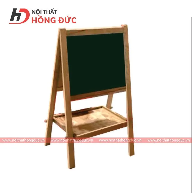Giá vẽ mã HMN09G chụp chính diện, khung gỗ có khay đựng màu