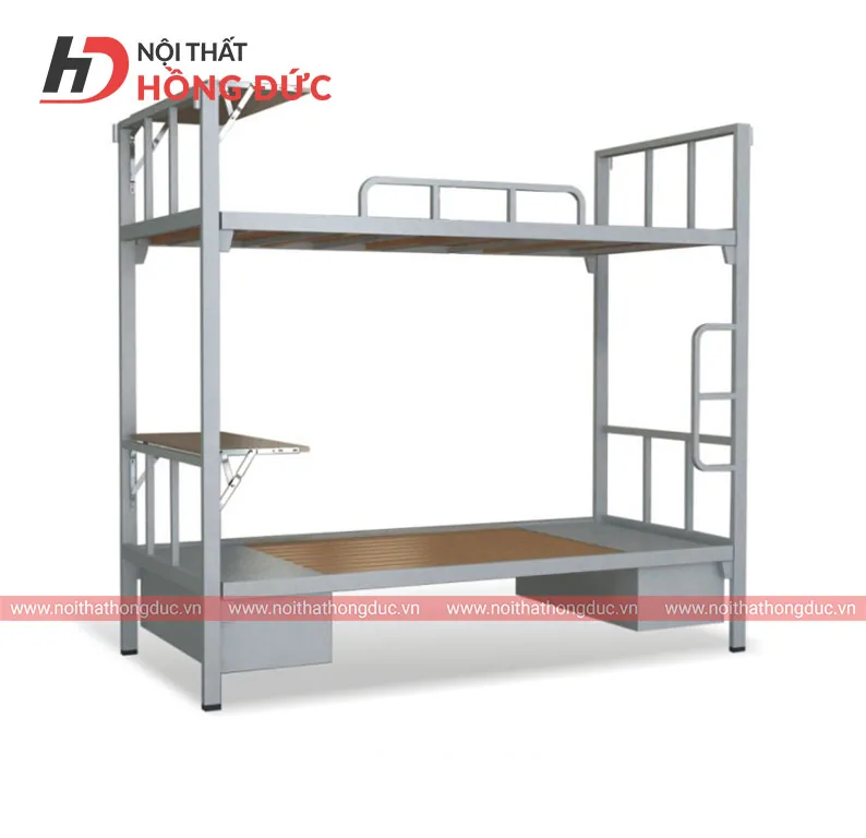 Giường tầng HGT03 có giá gấp làm bàn học gắn bên thành giường