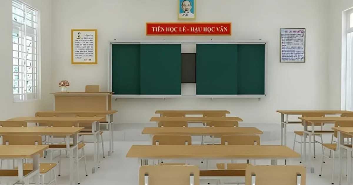 Khung chân bàn ghế sắt sơn tĩnh điện trong lớp học