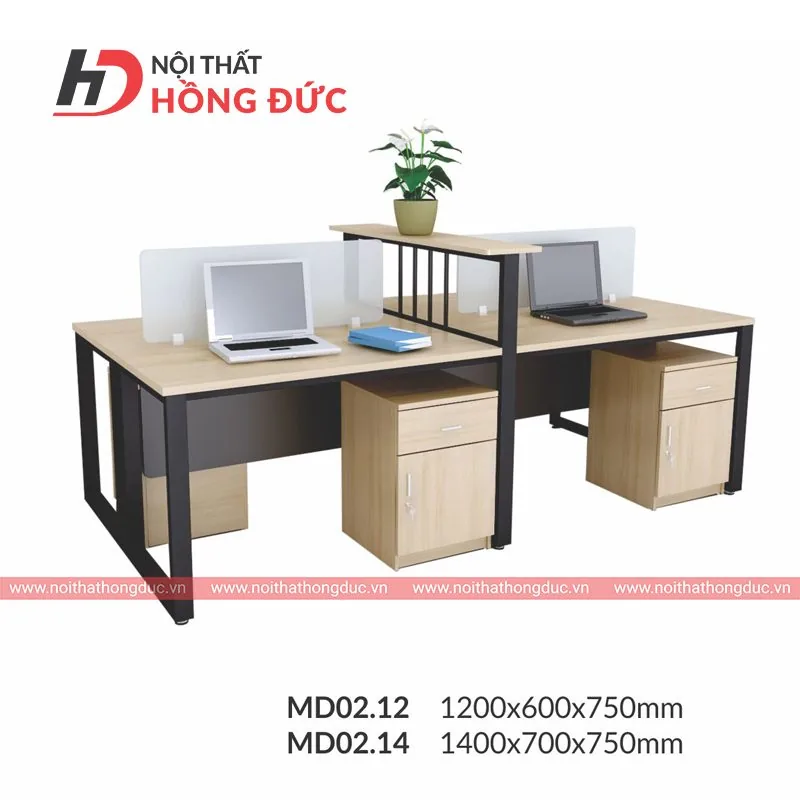 Module bàn làm việc MD02 hai chỗ ngồi đối diện