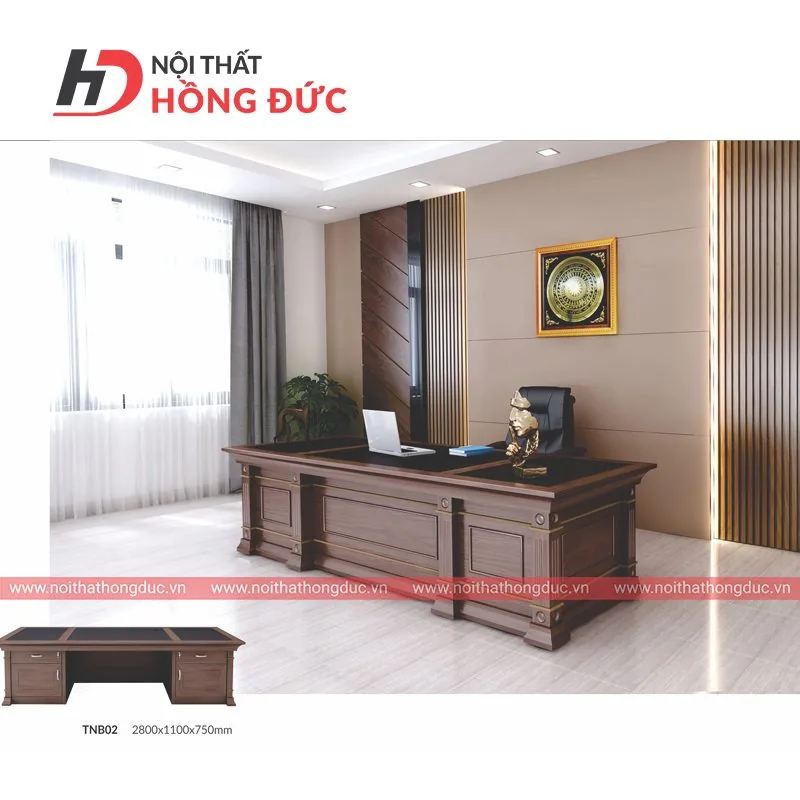 Phòng làm việc kê bàn giám đốc TNB02