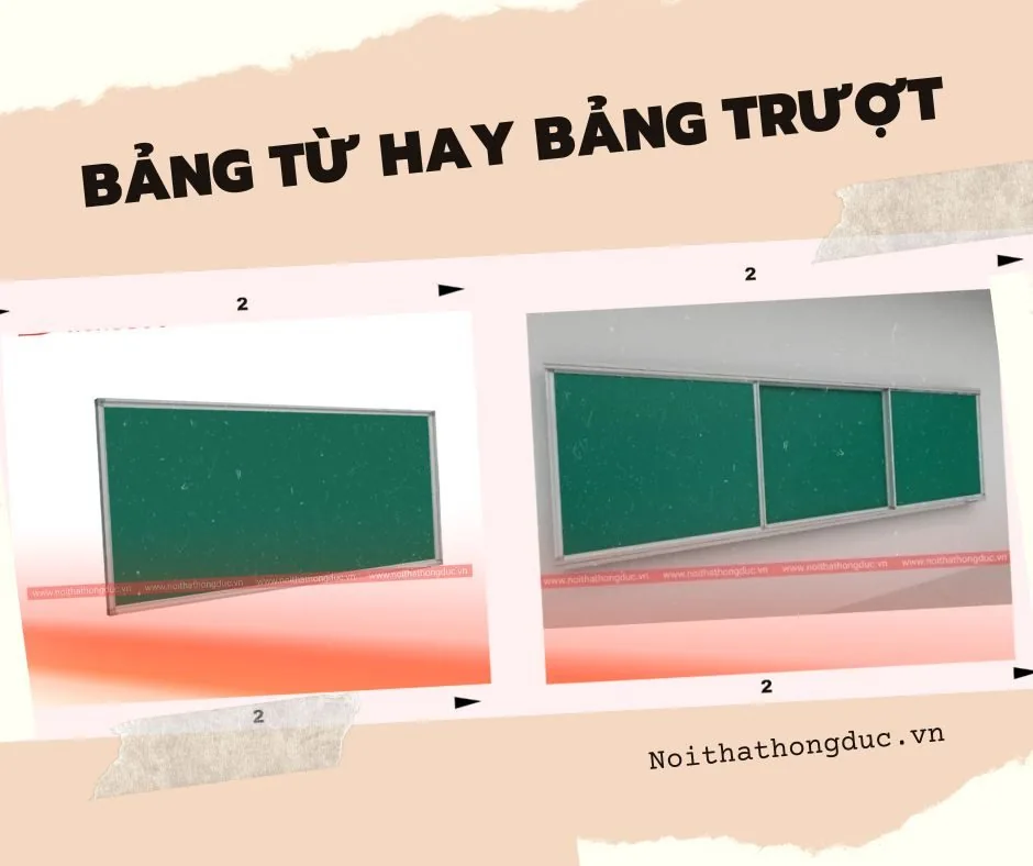So sánh lớp học dùng bảng thường và lớp học dùng bảng trượt