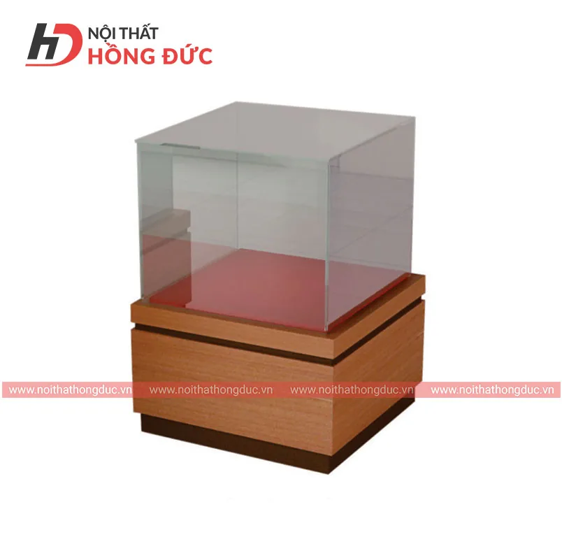 Tủ để trống đồng 18TD có bao kính, đáy vuông