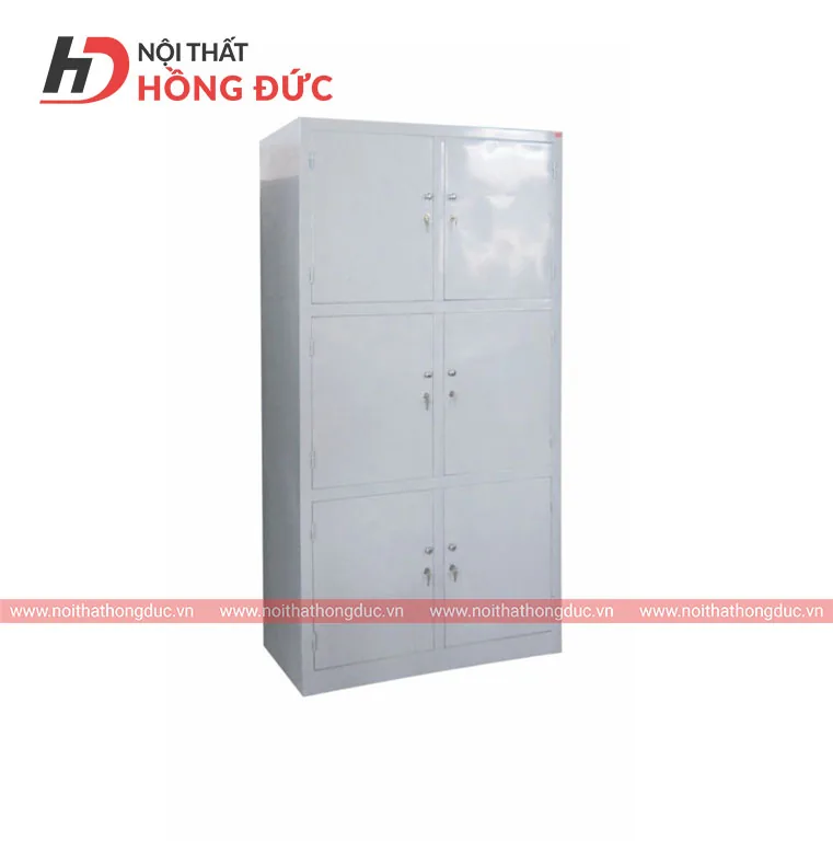 Tủ sắt đứng 6 cánh TS04, mỗi ô một khóa riêng cho phòng ở tập thể