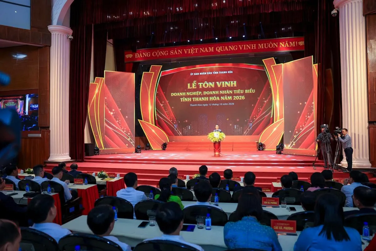 Hội trường Lễ tôn vinh Doanh nghiệp, Doanh nhân tiêu biểu tỉnh Thanh Hóa năm 2026