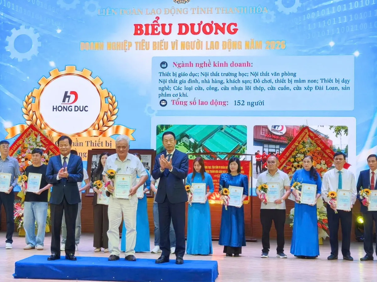 Hồng Đức được biểu dương Doanh nghiệp tiêu biểu vì người lao động năm 2026
